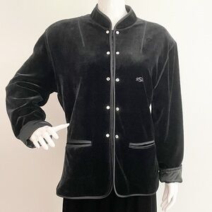 Sonia Rykiel velour black jacket, rhinestone embellished, lined black jacket